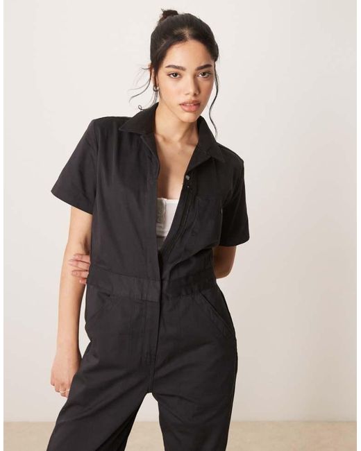 Dickies Natural Short Sleeve Jumpsuit