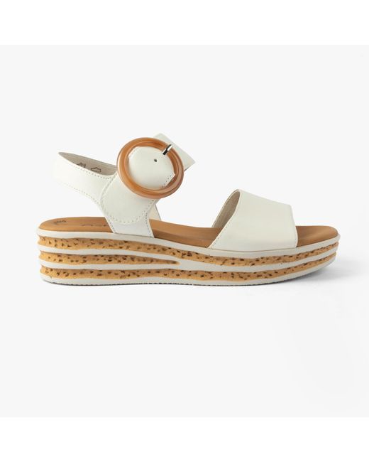 Gabor Metallic Andre Sandals Creamy Leather