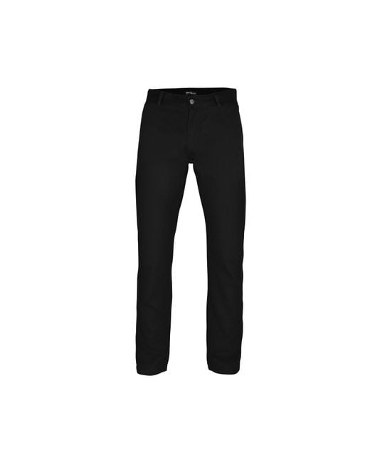 Asquith & Fox Black Classic Cotton Twill Chino Trousers for men