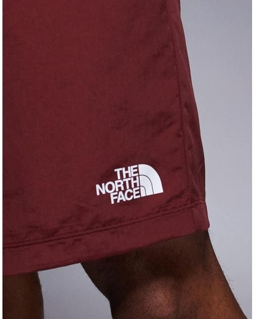 The North Face Red W Logo Swimming Shorts for men