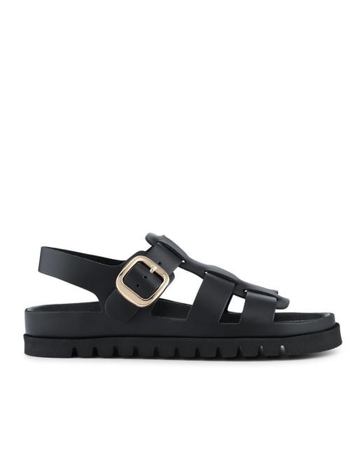 Jones Bootmaker Black Isha Leather Buckled Fisherman Sandals