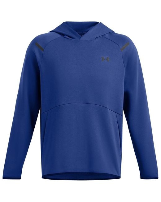 Under Armour Blue Hooded Neck Raglan Sleeve Fleece Hoody for men