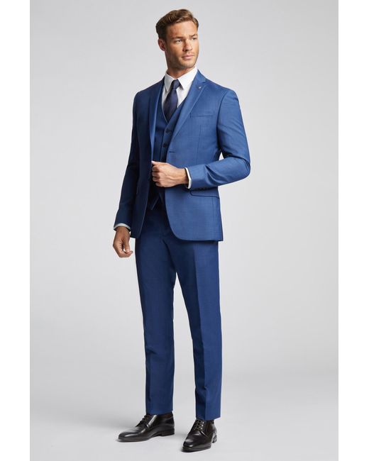 Ted Baker Blue Slim Fit Sharkskin Jacket for men