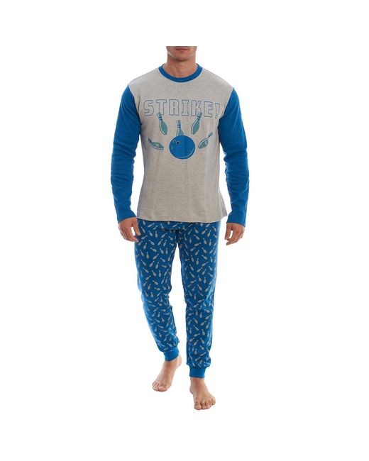 Kisses&Love Blue Klp4 Long Sleeve Winter Pajamas for men