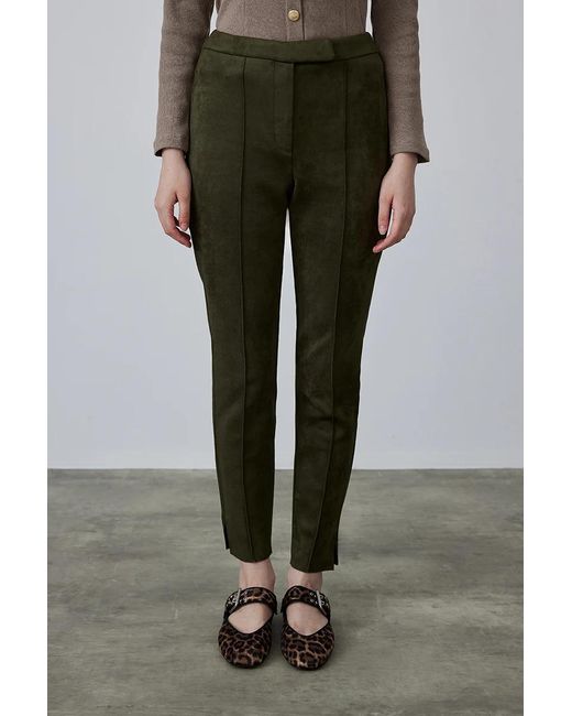 GUSTO Green Faux Suede Trousers