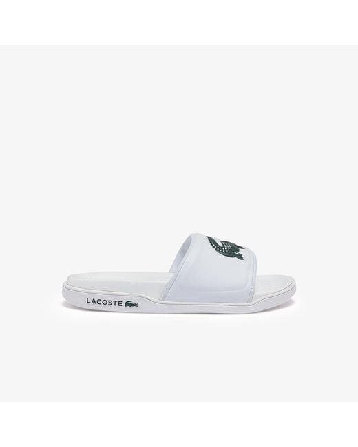 Lacoste White Croco Dualsite Sliders