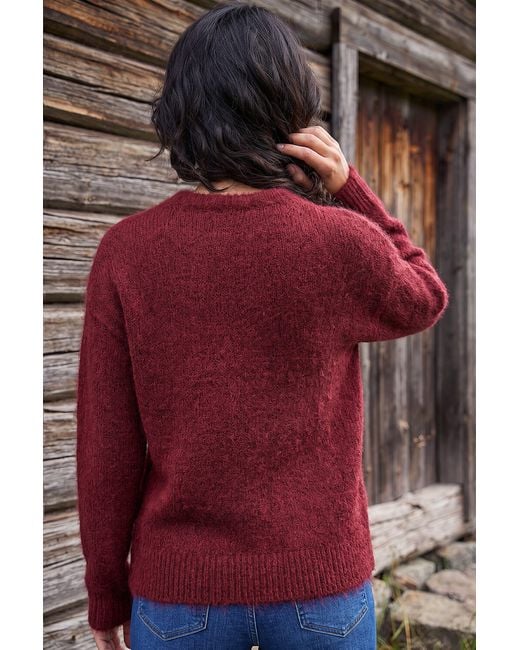 D.u.s.k Red Brushed Fluffy Knit Jumper