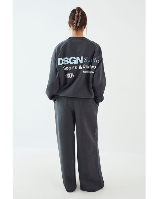 DSGN Studio Blue Sports And Outdoors Printed Sweatshirt Tracksuit