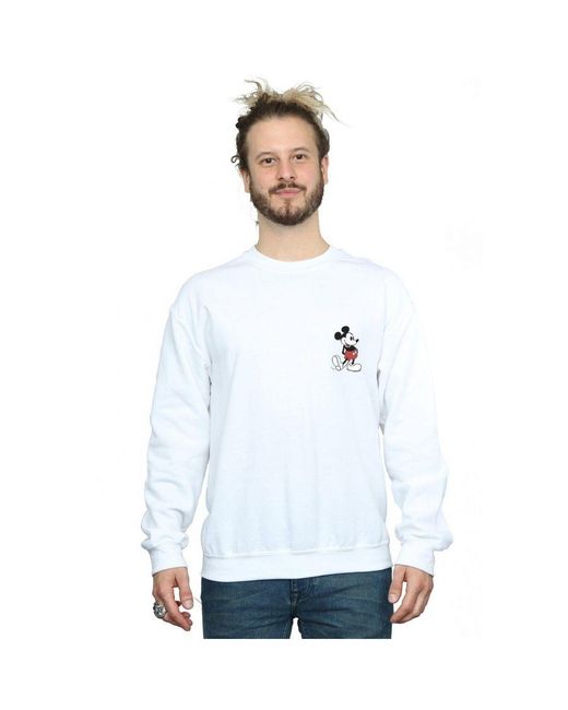 Disney Blue Mickey Mouse Kickin Retro Chest Sweatshirt () for men