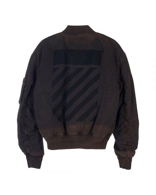 Off-White c/o Virgil Abloh Black Diag Tab Vintage Bomber Jacket Polyamide for men