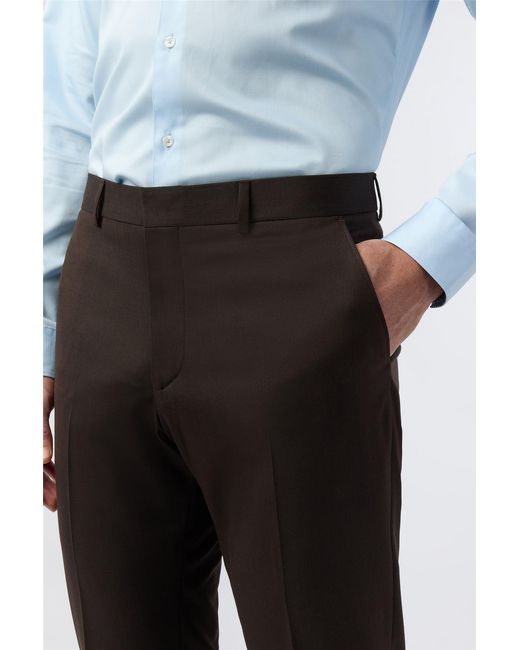 Limehaus Black Flat Fronted Tailored Suit Trousers for men