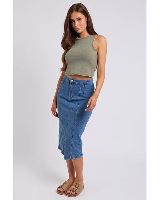Urban Bliss Blue Aqua Yoke Seamed Skirt