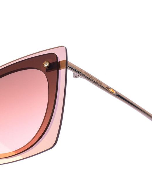Swarovski Pink Acetate Sunglasses With Oval Shape Sk0201S