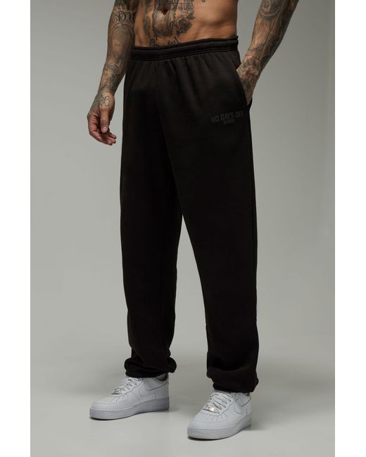 BoohooMAN Black Tall Active No Days Off Oversized Joggers for men