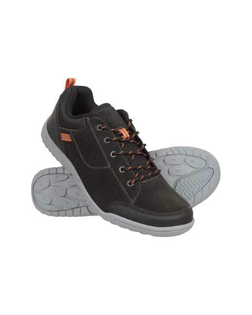 Mountain Warehouse Black 'Phantom Ii' Shoes Casual Stylish Comfortable Breathable Lace Up Trainers Suede for men