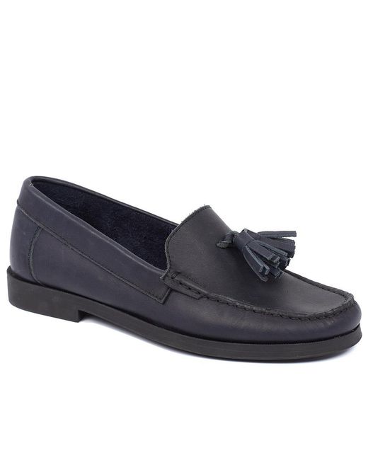 Jones Bootmaker Blue Trish Leather Casual Moccasins