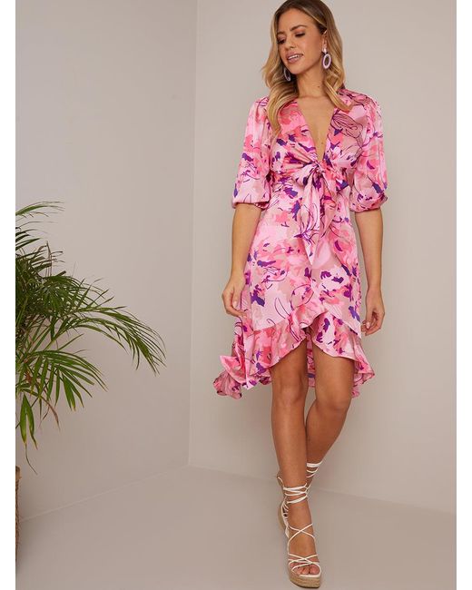 open lace back dress Chi London Womens Plus Size Corset Style Bodycon in Pink Special Occasion  Dress, Pink, 18 Plus UK : Amazon.co.uk: Fashion main image 1