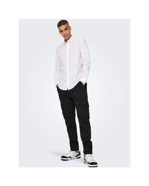 Only & Sons Black And Dean Regular Fit Cargo Pants for men