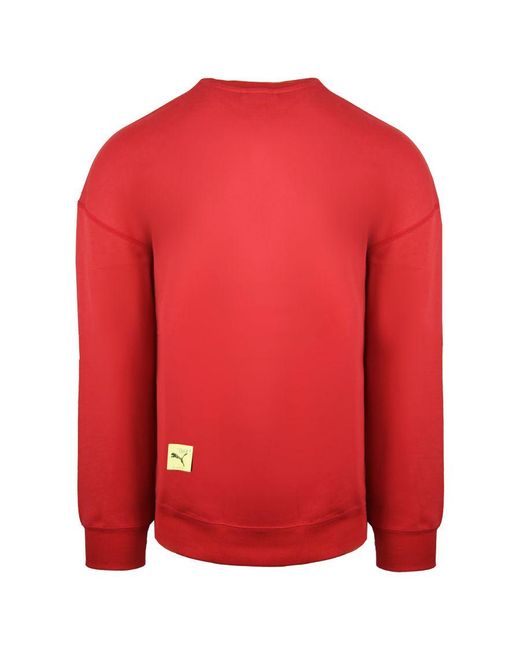 PUMA Red X Michael Lau Long Sleeve Crew Neck Graphic Sweatshirt 530358 22 Cotton for men