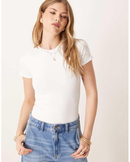 ASOS White Seamless Sculpting Crew Neck T-Shirt