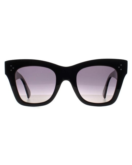 Céline Black Celine Cat Eye Shiny Smoke Polarized Catherine Cl4004In