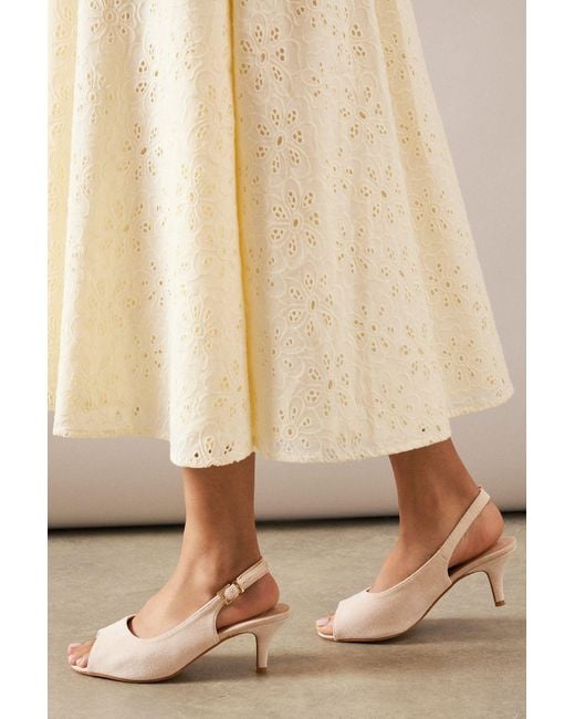 Good for the Sole Natural Wide Fit Evelyn Peep Toe Sling Back Heeled Sandals