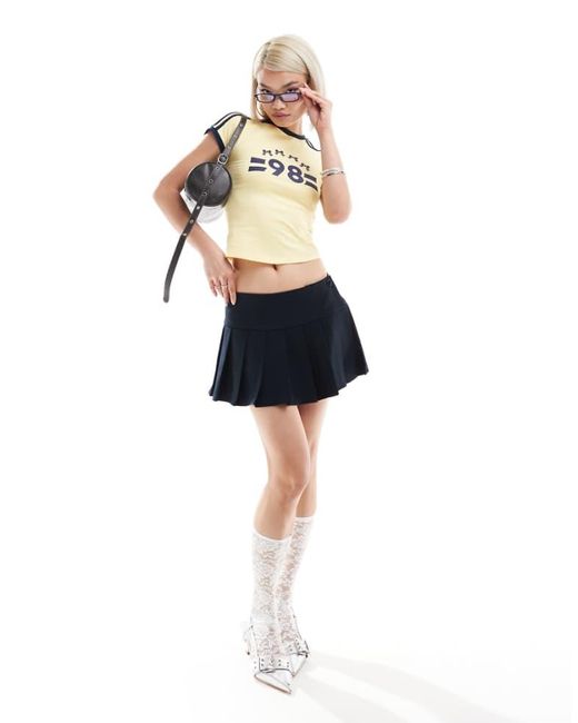 Motel Blue Casini Pleated Mini Skirt