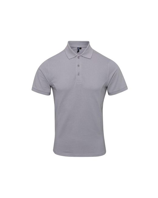 PREMIER Gray Coolchecker Plus Pique Polo With Coolplus for men