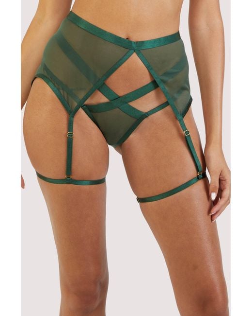 Playful Promises Green Felicity Hayward X Pp Regent Mesh Harness Suspender
