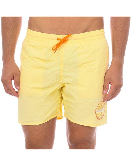 Napapijri Yellow V-verney Short Style Swimsuit With Quick-drying Fabric Np0a4g5c Men Polyamide for men