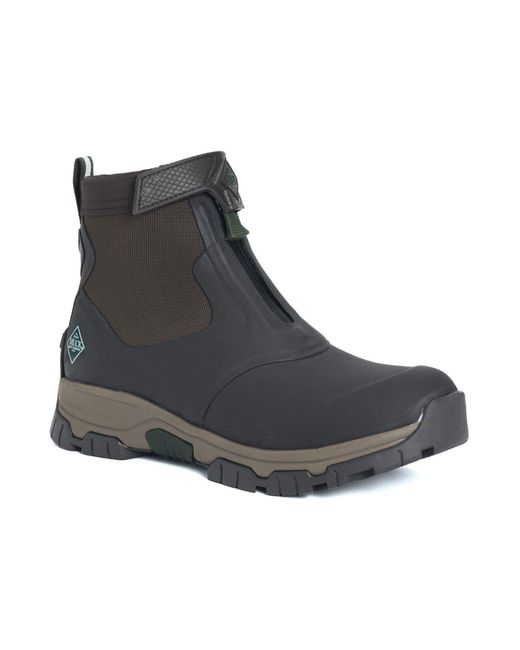 Muck Boot Black Apex Mid Zip Rubber Dark Wellington