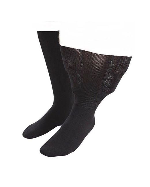 IOMI Black 1 Pack Extra Wide Loose Fit Cotton Oedema Socks For Swollen Ankles for men