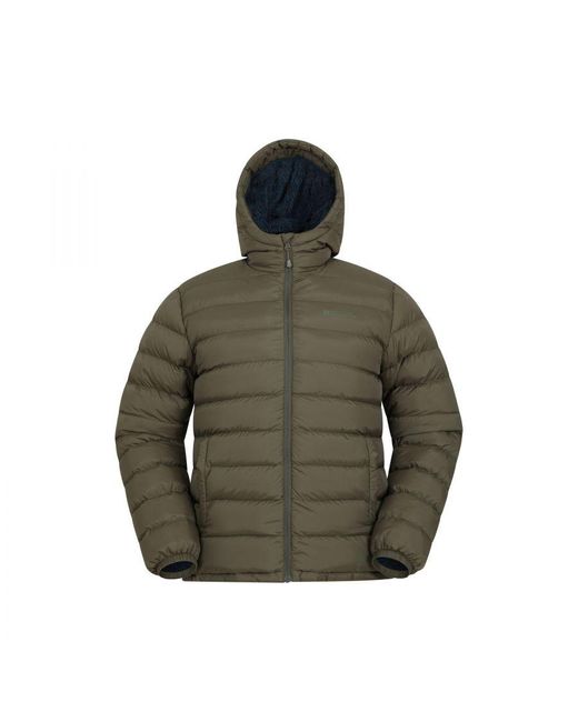 Mountain Warehouse Green Seasons Faux Fur Lined Padded Jacket () for men