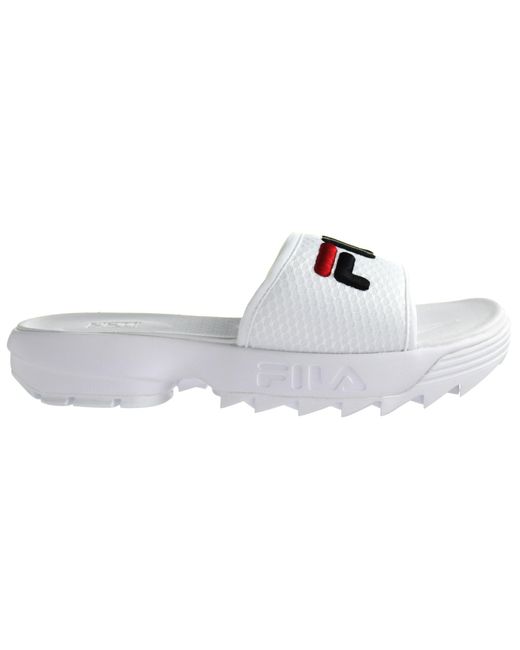 Fila White Disruptor Slide Sliders
