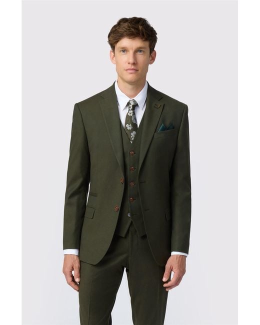 Antique Rogue Green Single Breasted Two Button Slim Fit Suit Jacket for men