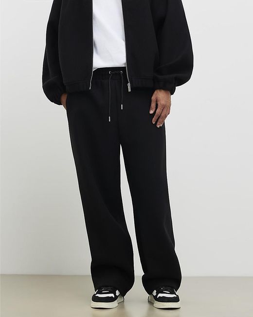 River Island Black Joggers Sanctuaire Club Wide Fit for men