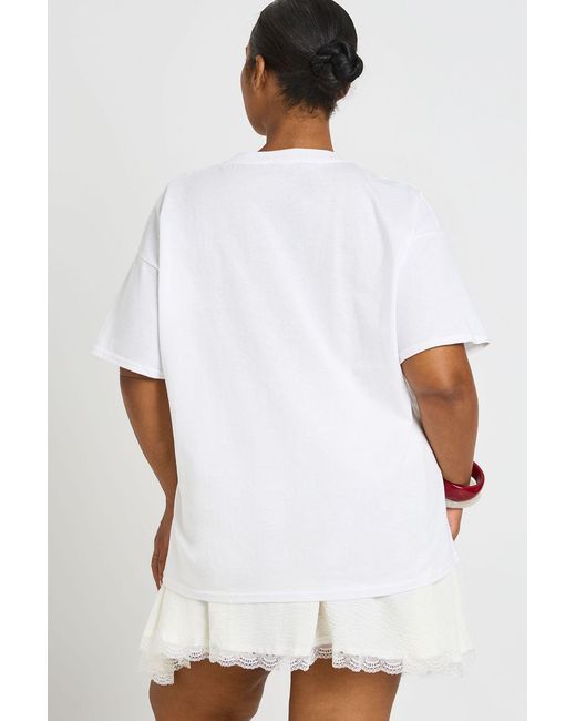 Boohoo White Plus Havana Beach Printed T Shirt