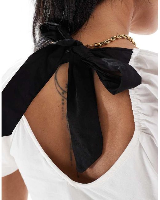 Mama.licious White Maternity Bow Back Jersey Top
