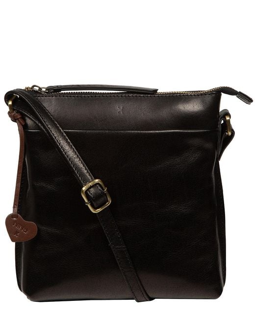 NiNa Amora Black 'Lavinia' Leather Cross Body Bag