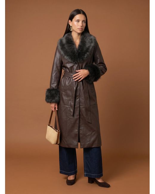 Urban Bliss Brown Pu Fur Cuff Jacket