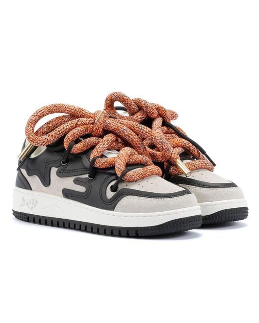 Acupuncture Brown Leather Fat Lace Sneakers