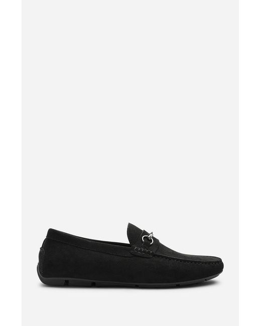 Where's That From Black Hudson Suede Slip On Buckle Loafer