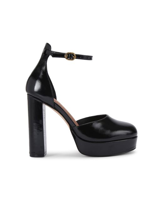 Kurt Geiger Black Leather Shoreditch Platform Heels
