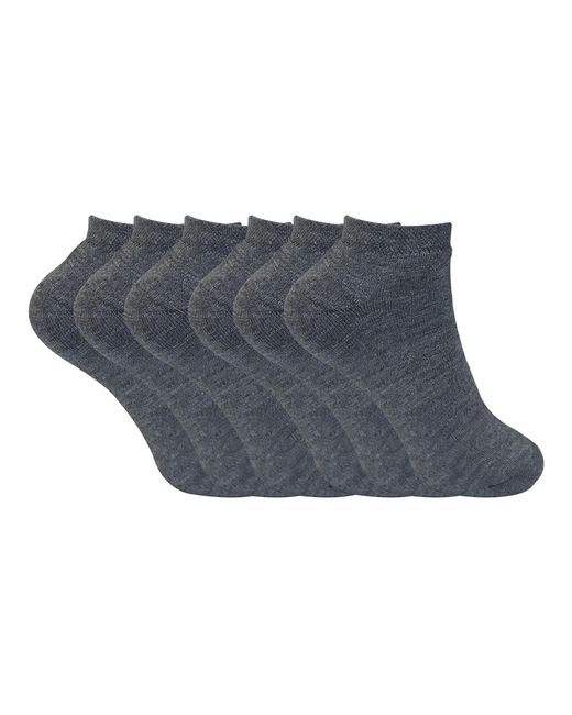 Sock Snob Blue 6 Pairs Ladies Cushioned Thermal Trainer Socks