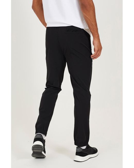 Brave Soul Black Zip Detail Cuffed Trousers With Elasticated Waist for men