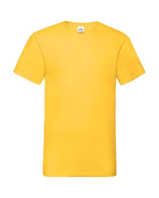 Fruit Of The Loom Yellow Valueweight V Neck T-Shirt (Sunflower) for men