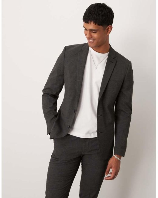 ASOS Gray Skinny Suit Jacket for men