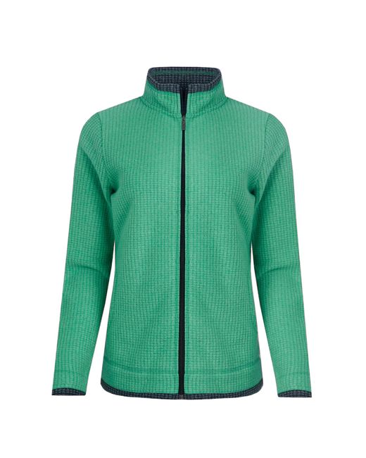 Weird Fish Green Ladies Ariana Grid Eco Friendly Full Zip Fleece Jacket (Grass)