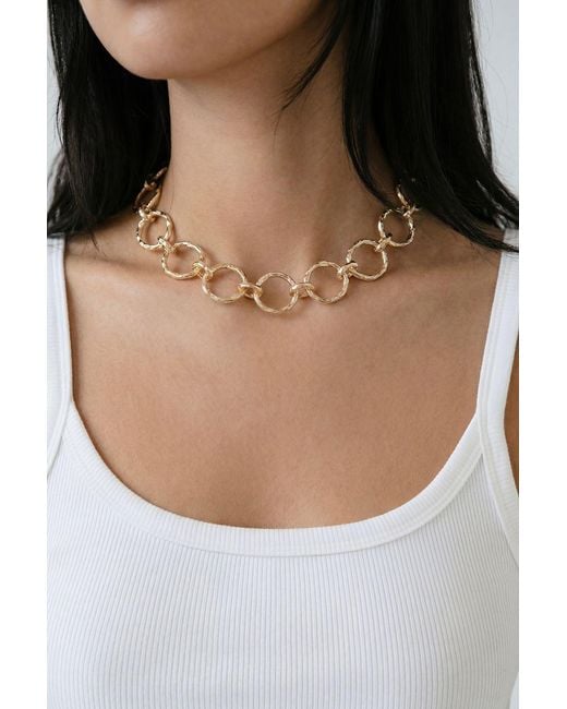 Boohoo White Abstract Chain Necklace