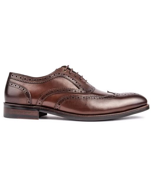 Simon Carter Brown Barn Owl Brogue Shoes for men